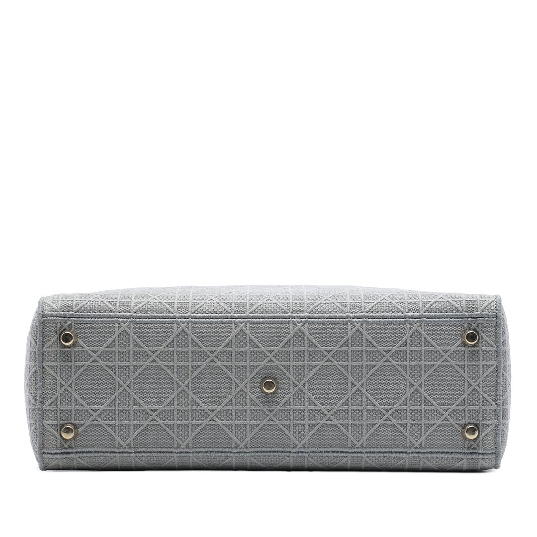 Lady D-Lite Cannage brodé Grand Gris