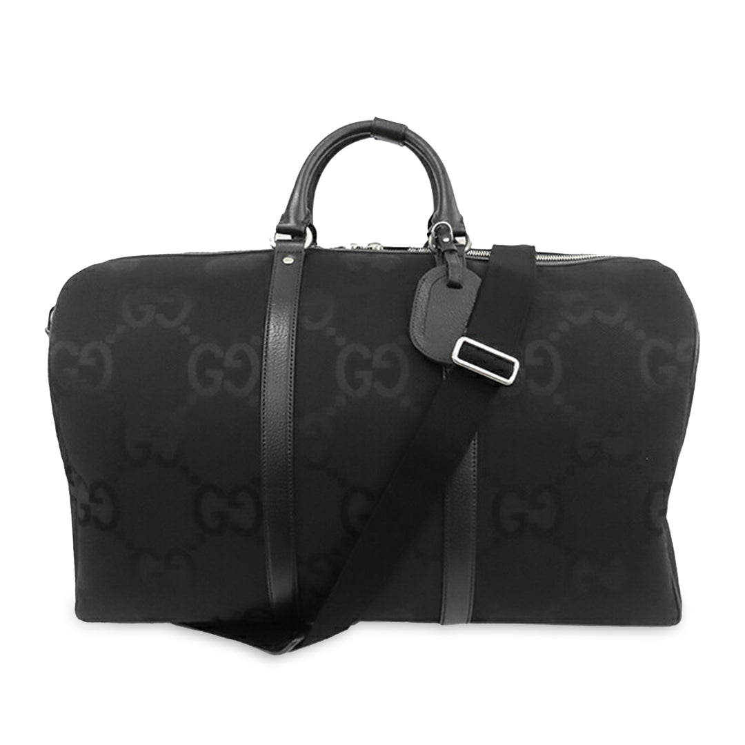 Large Jumbo GG Canvas Duffle Bag Black - Gaby Paris
