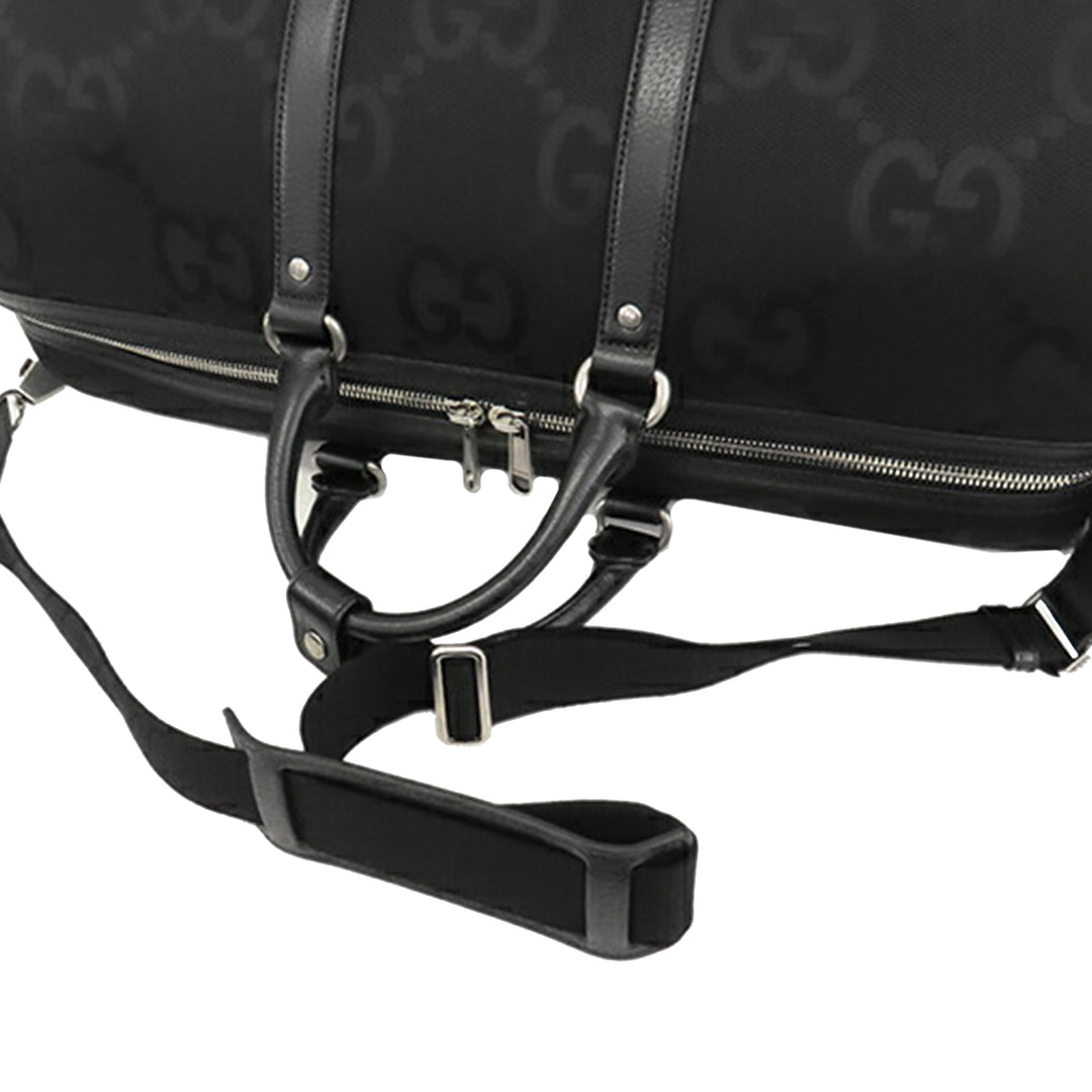 Large Jumbo GG Canvas Duffle Bag Black - Gaby Paris