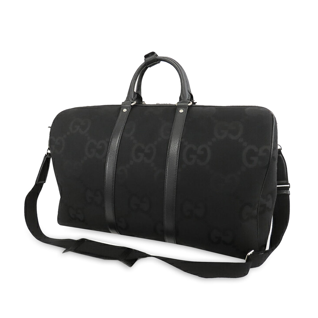 Large Jumbo GG Canvas Duffle Bag Black - Gaby Paris