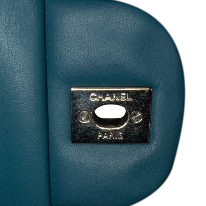 Jumbo Classic Lambskin Double Flap Blue - Gaby Paris