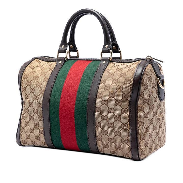 Gucci Medium GG Toile Web Joy Boston Sac