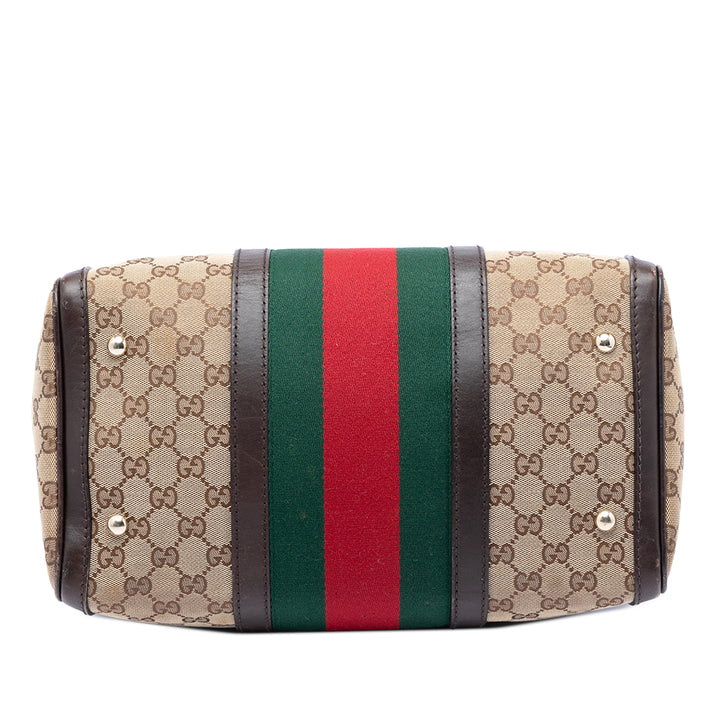 Gucci Medium GG Toile Web Joy Boston Sac