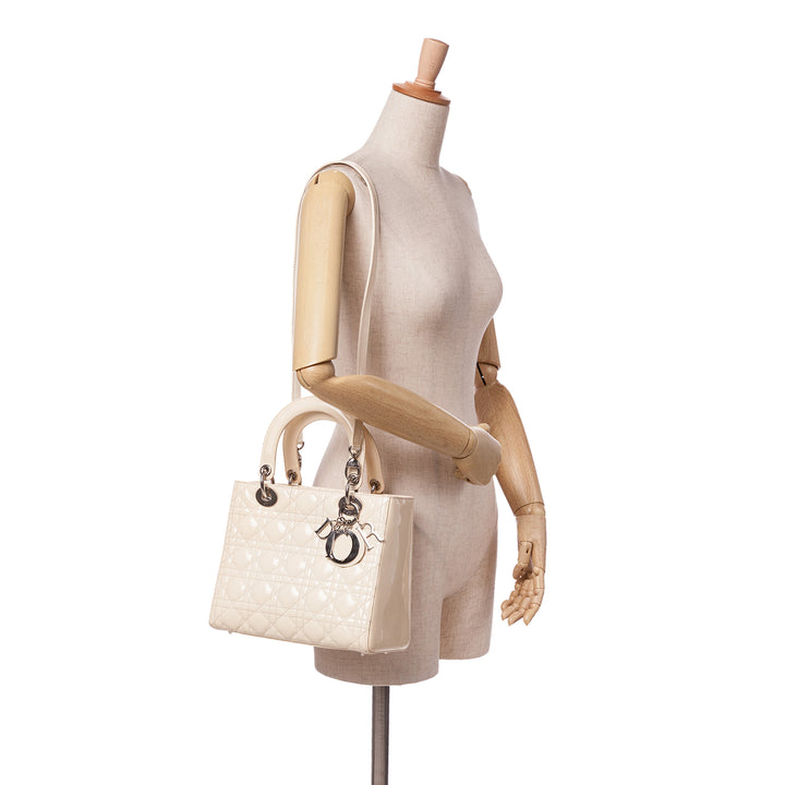 Medium Patent Cannage Lady Dior Brown - Gaby Paris