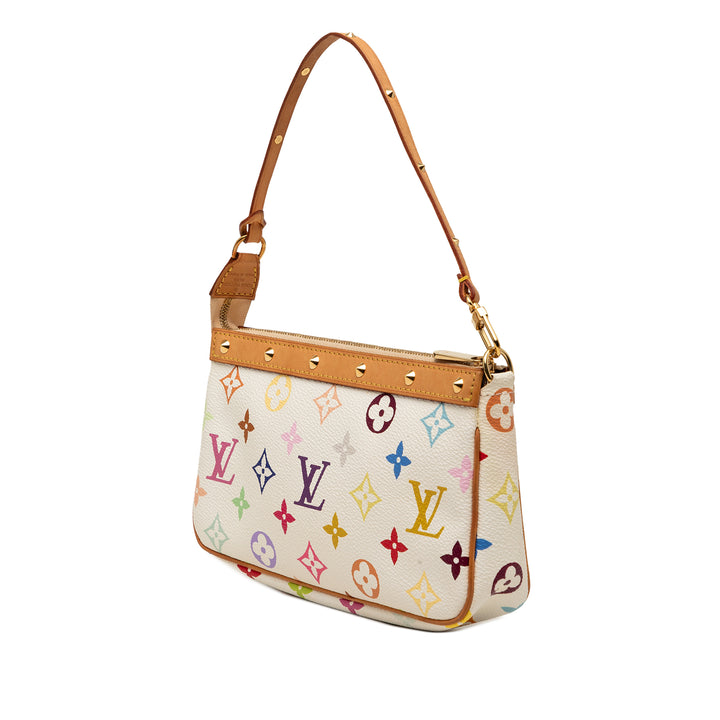 Pochette Accessoires Monogram Multicolore Blanc