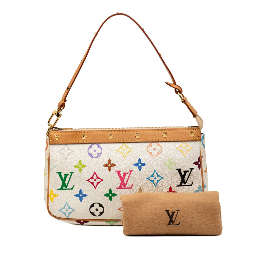 Pochette Accessoires Monogram Multicolore Blanc