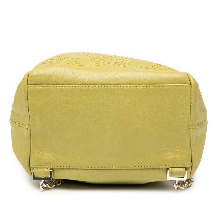 Chanel CC Cuir d’agneau Drawstring Sac à dos Vert