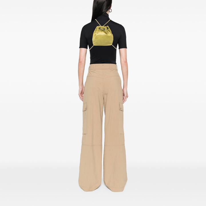 Chanel CC Cuir d’agneau Drawstring Sac à dos Vert