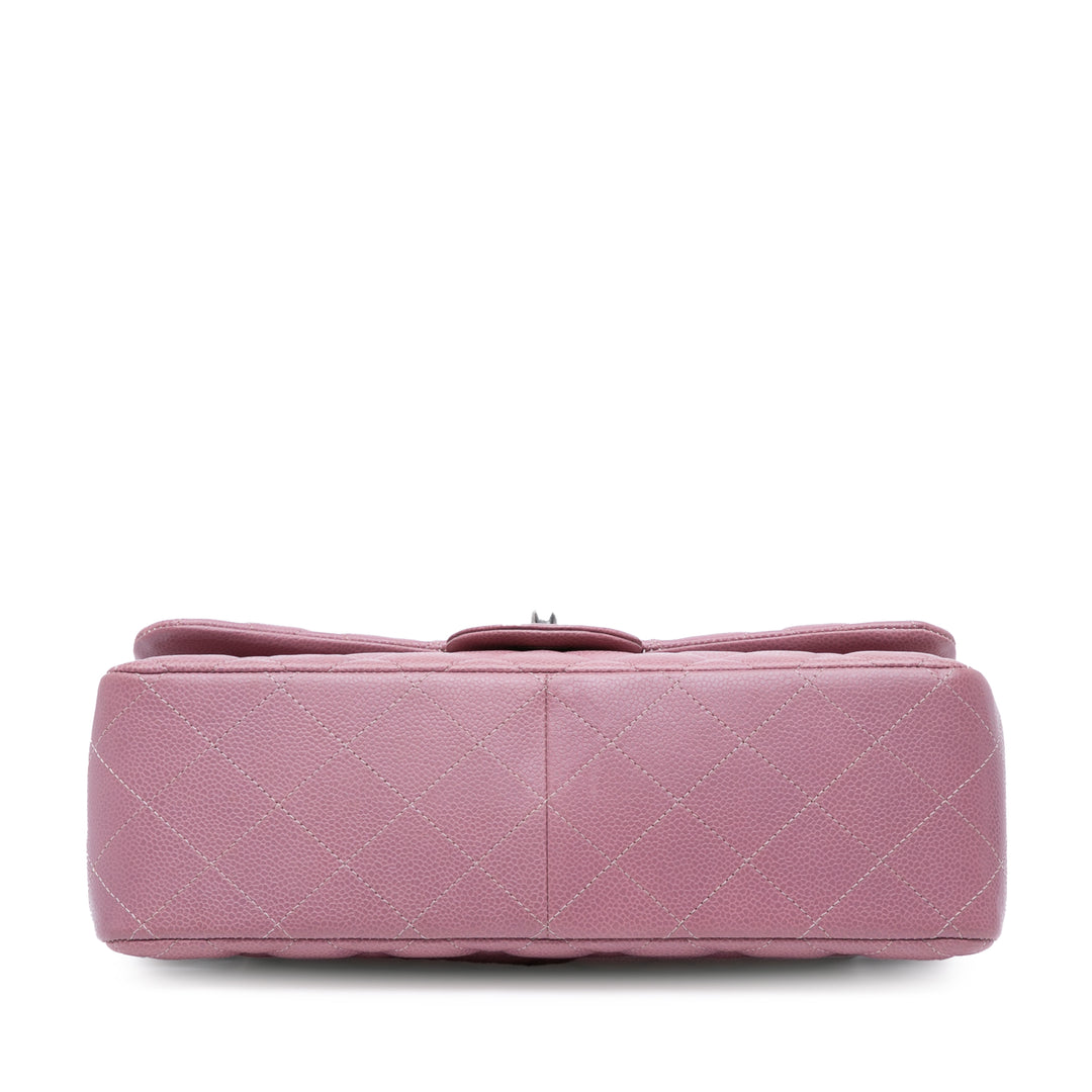 Jumbo Classic Caviar Double Flap Pink - Gaby Paris