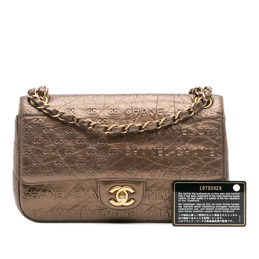 Chanel Paris Dallas Métallisé Cuir de veau Embossed Logo Flap Marron – GABY PARIS Authentique