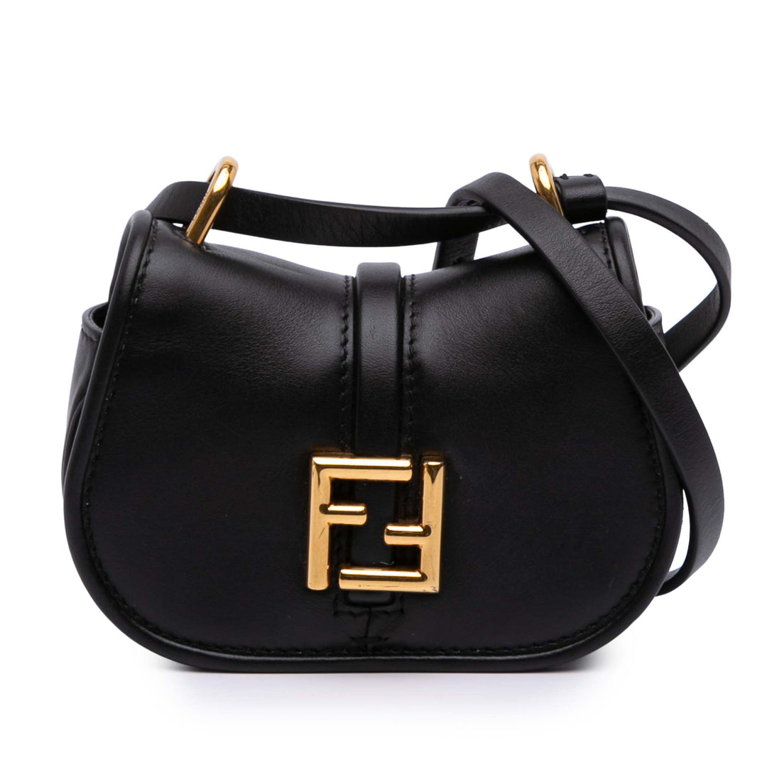 Mini Leather C mon Crossbody Black - Gaby Paris