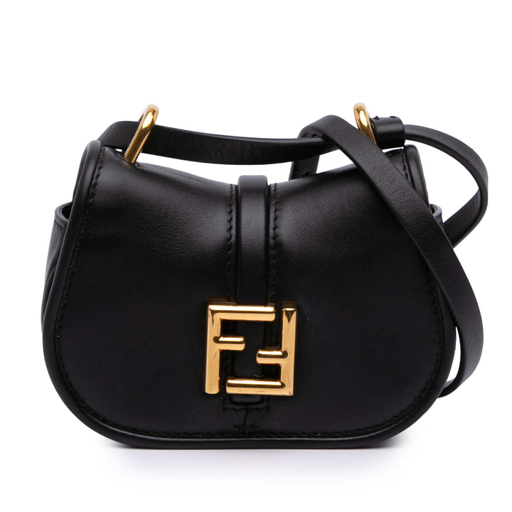 Mini Leather C mon Crossbody Black - Gaby Paris