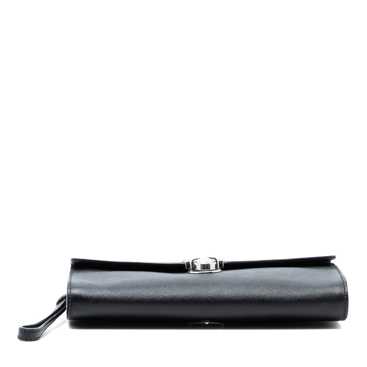 Prada Saffiano Envelope Push Lock Pochette