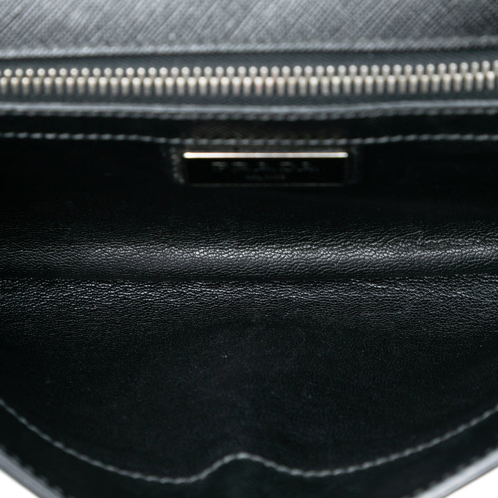 Prada Saffiano Envelope Push Lock Pochette