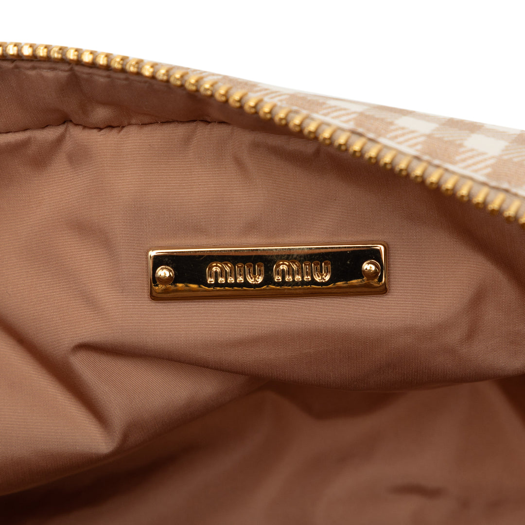 Miu Miu Nylon Vichy Wristlet Pochette