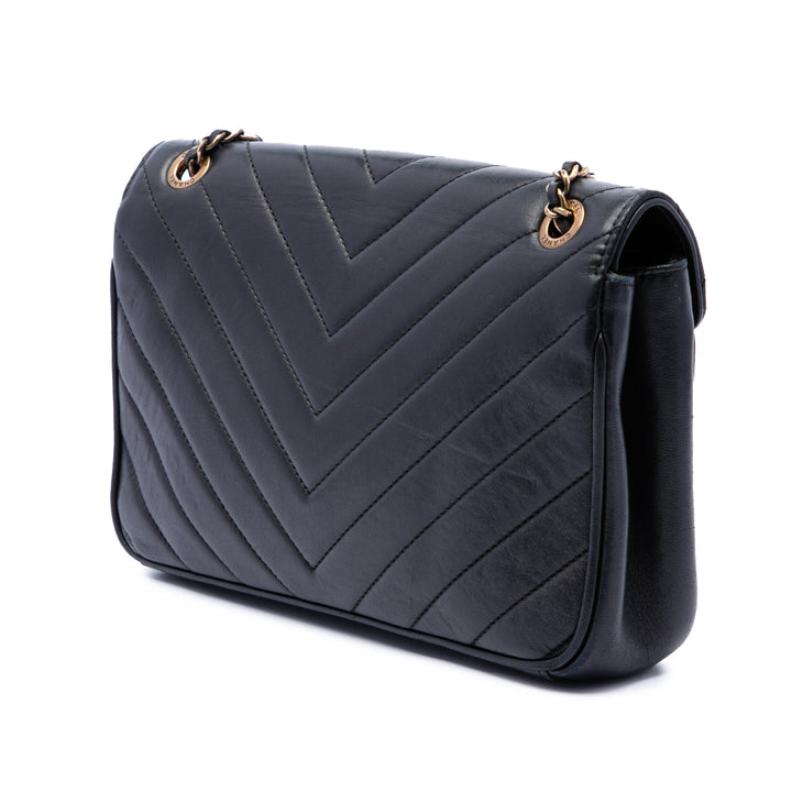 Chanel CC Matelassé Cuir d'agneau Pyramid à rabat