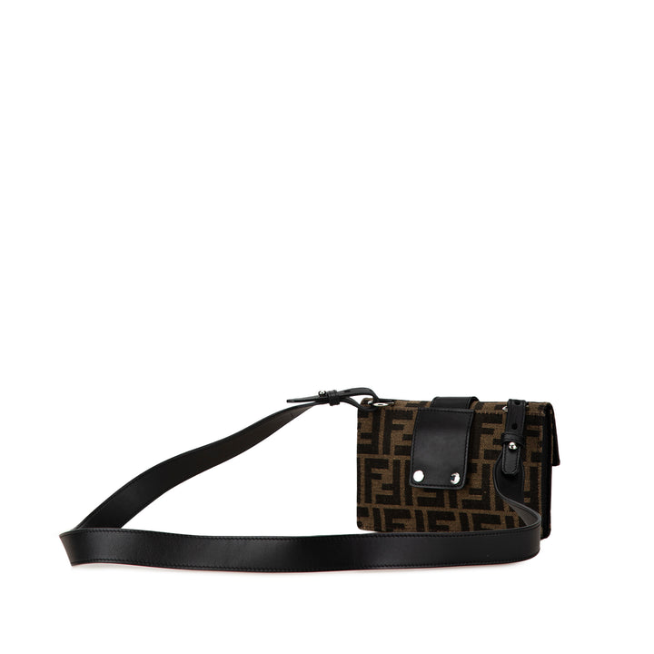 Zucca Canvas Convertible Belt Bag Brown - Gaby Paris