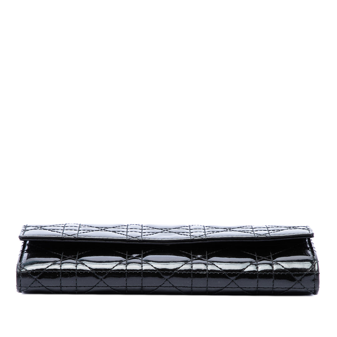 Dior Cuir verni Cannage Lady Dior Wallet on Chain