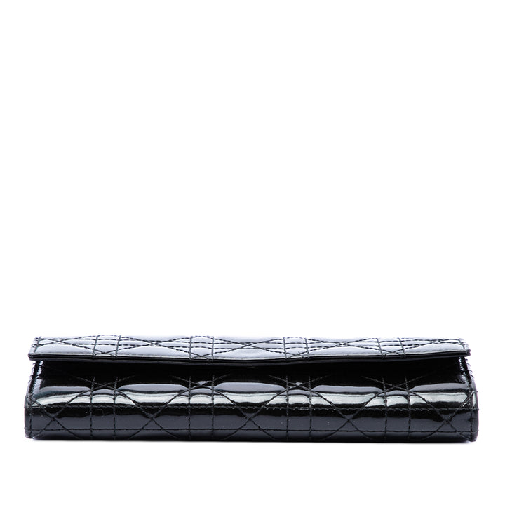 Dior Cuir verni Cannage Lady Dior Wallet on Chain