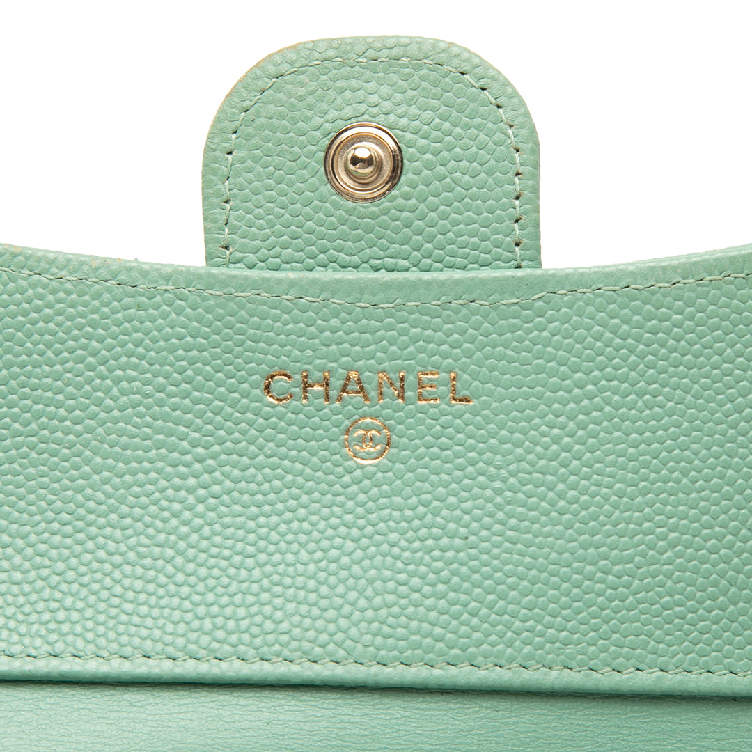 Chanel CC Matelassé Caviar Trifold Portefeuille