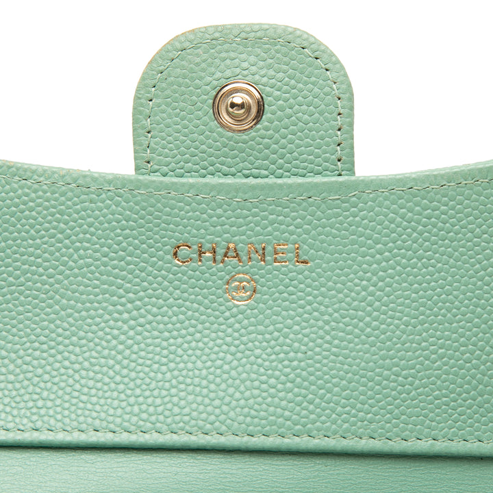 Chanel CC Matelassé Caviar Trifold Portefeuille