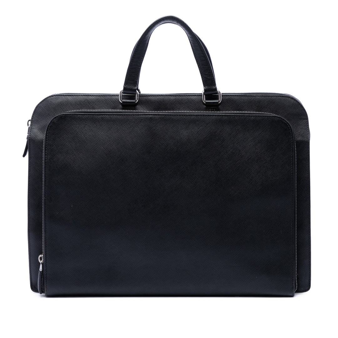 Prada Saffiano Cuir Travel Front Zip Pocket Porte-documents