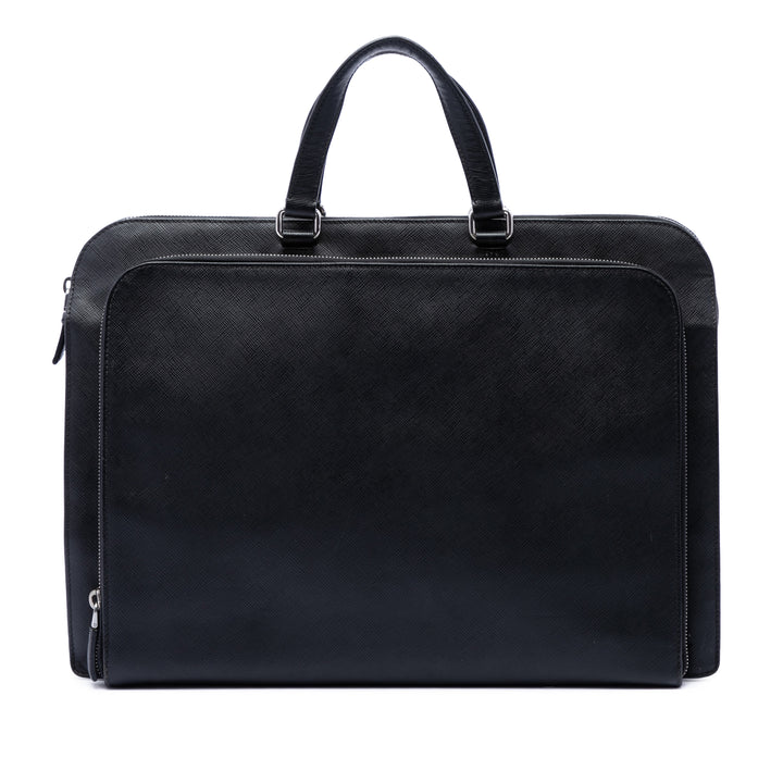 Prada Saffiano Cuir Travel Front Zip Pocket Porte-documents