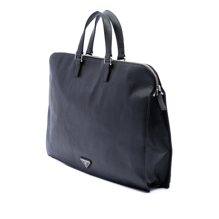 Prada Saffiano Cuir Travel Front Zip Pocket Porte-documents