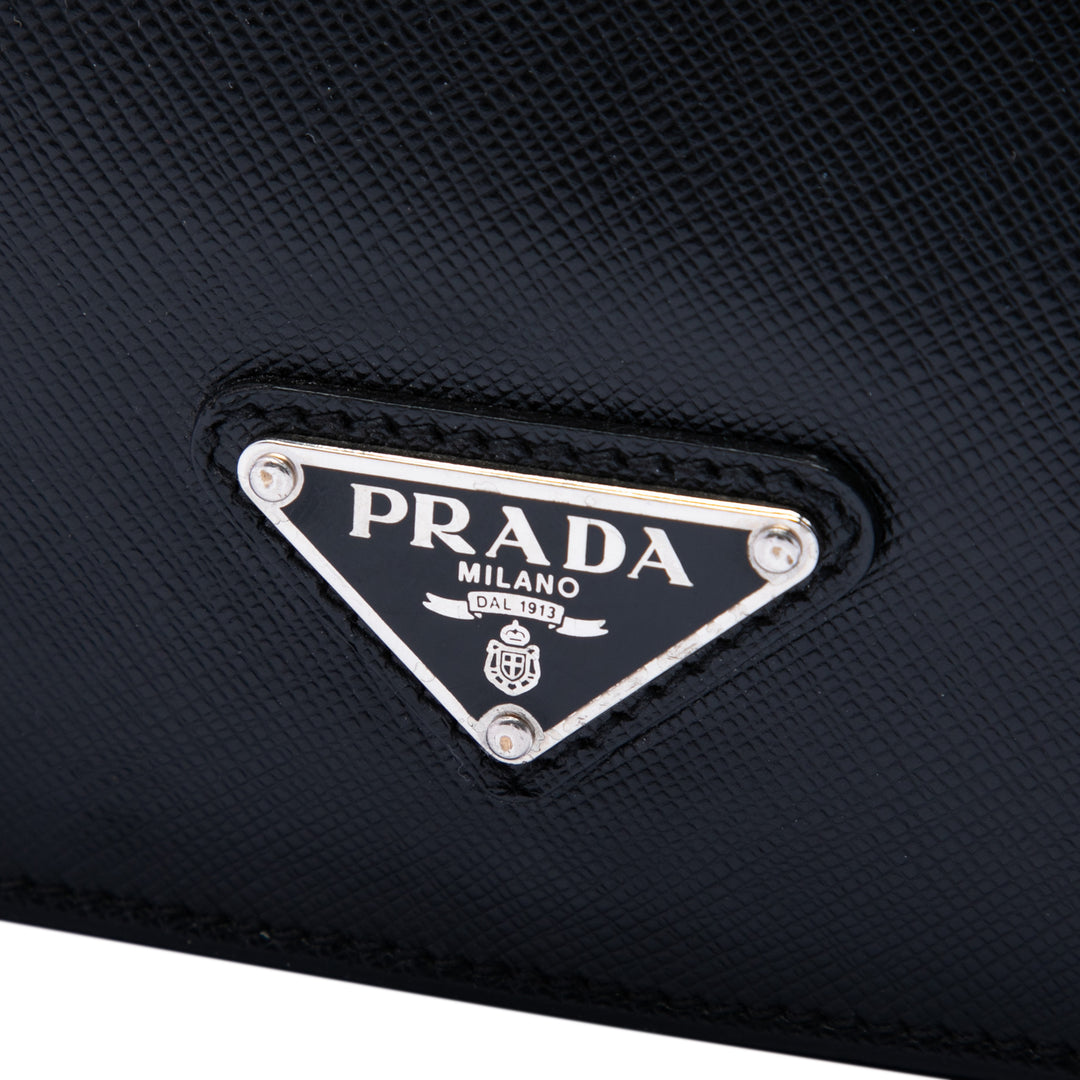 Prada Saffiano Cuir Travel Front Zip Pocket Porte-documents