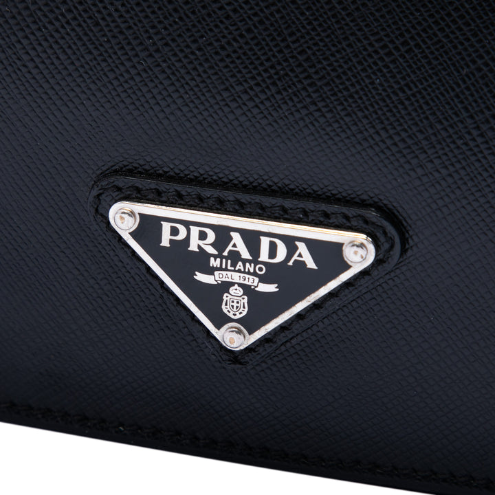 Prada Saffiano Cuir Travel Front Zip Pocket Porte-documents