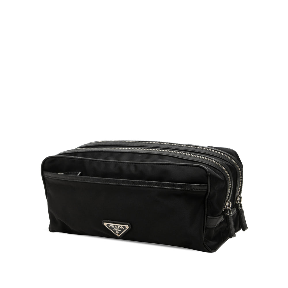 Prada Pochette à finitions Re Travel Saffiano Noir – vue 2 – GABY PARIS