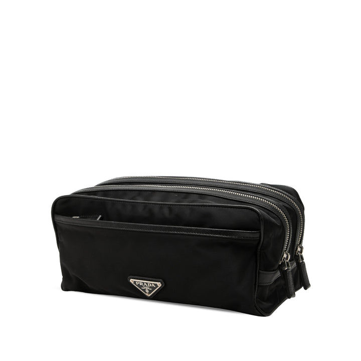 Prada Pochette à finitions Re Travel Saffiano Noir – vue 2 – GABY PARIS