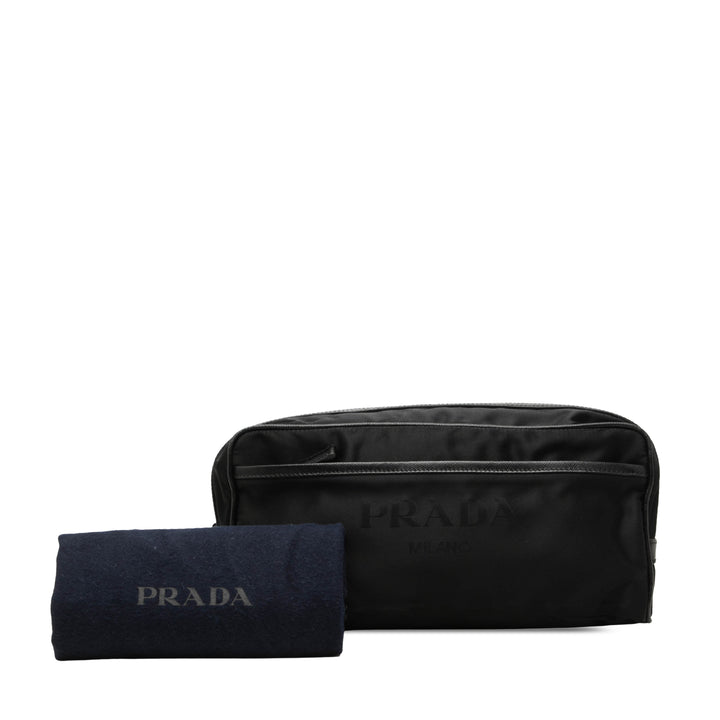 Prada Pochette à finitions Re Travel Saffiano Noir – vue 7 – GABY PARIS