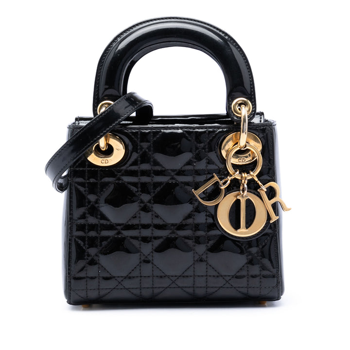 Dior Mini Cuir verni Cannage Lady Dior