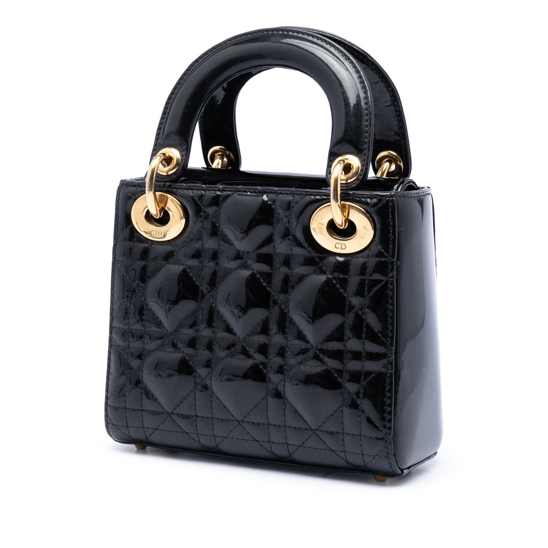 Dior Mini Cuir verni Cannage Lady Dior