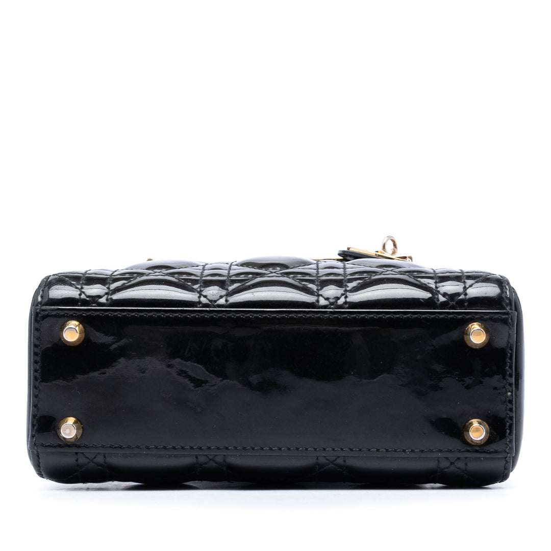 Dior Mini Cuir verni Cannage Lady Dior