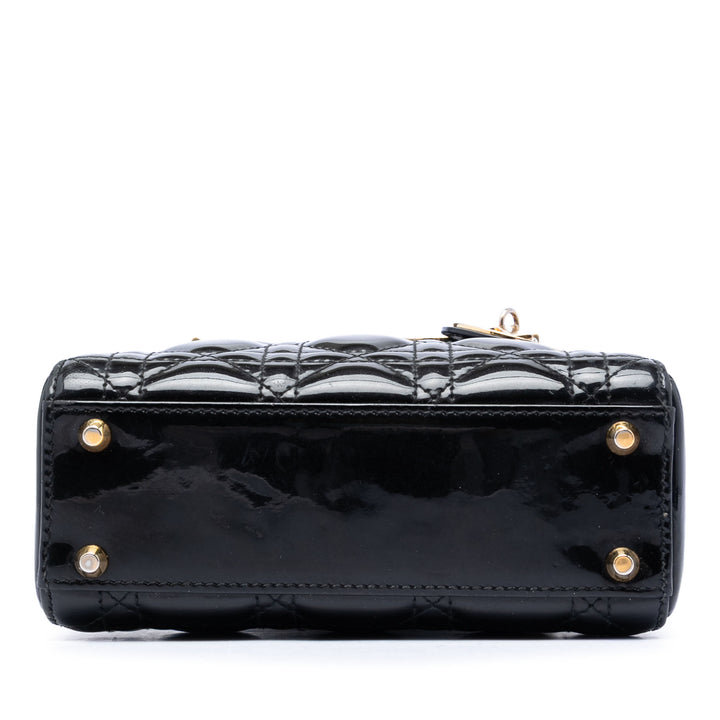 Dior Mini Cuir verni Cannage Lady Dior