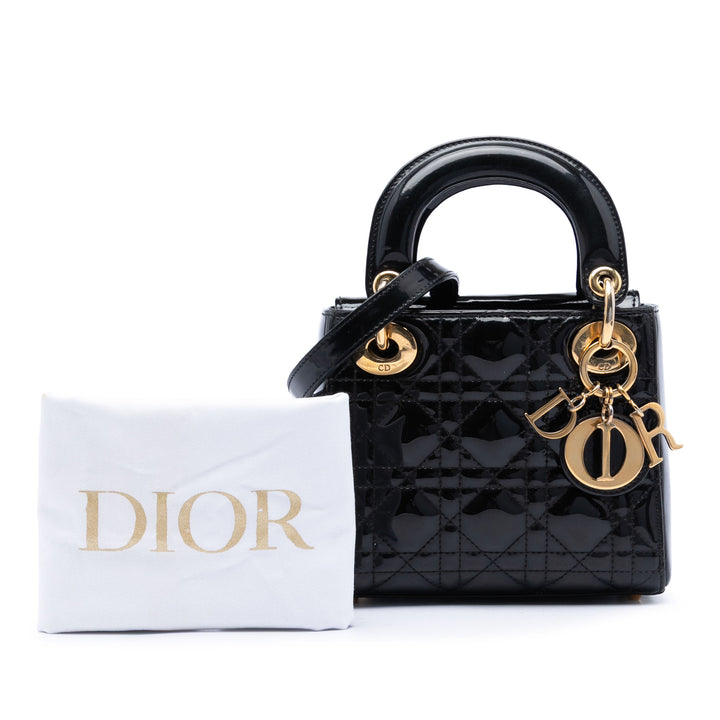 Dior Mini Cuir verni Cannage Lady Dior