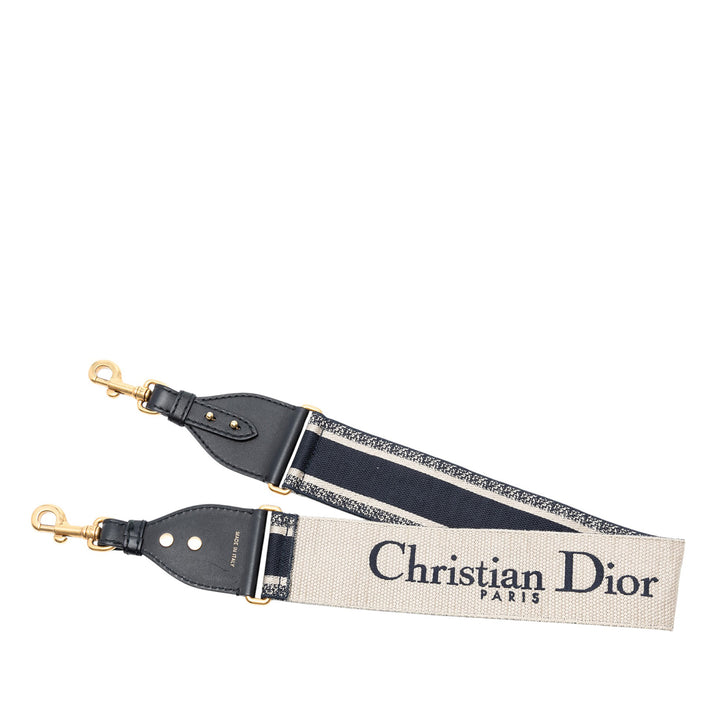 Dior Embroidered Toile Logo Shoulder Strap Bleu – GABY PARIS Authentique