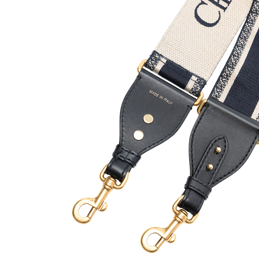 Dior Embroidered Toile Logo Shoulder Strap Bleu – GABY PARIS Authentique
