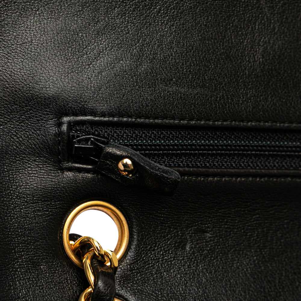 Small Classic Lambskin Double Flap Black - Gaby Paris