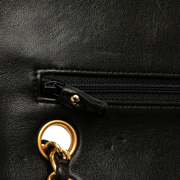 Small Classic Lambskin Double Flap Black - Gaby Paris