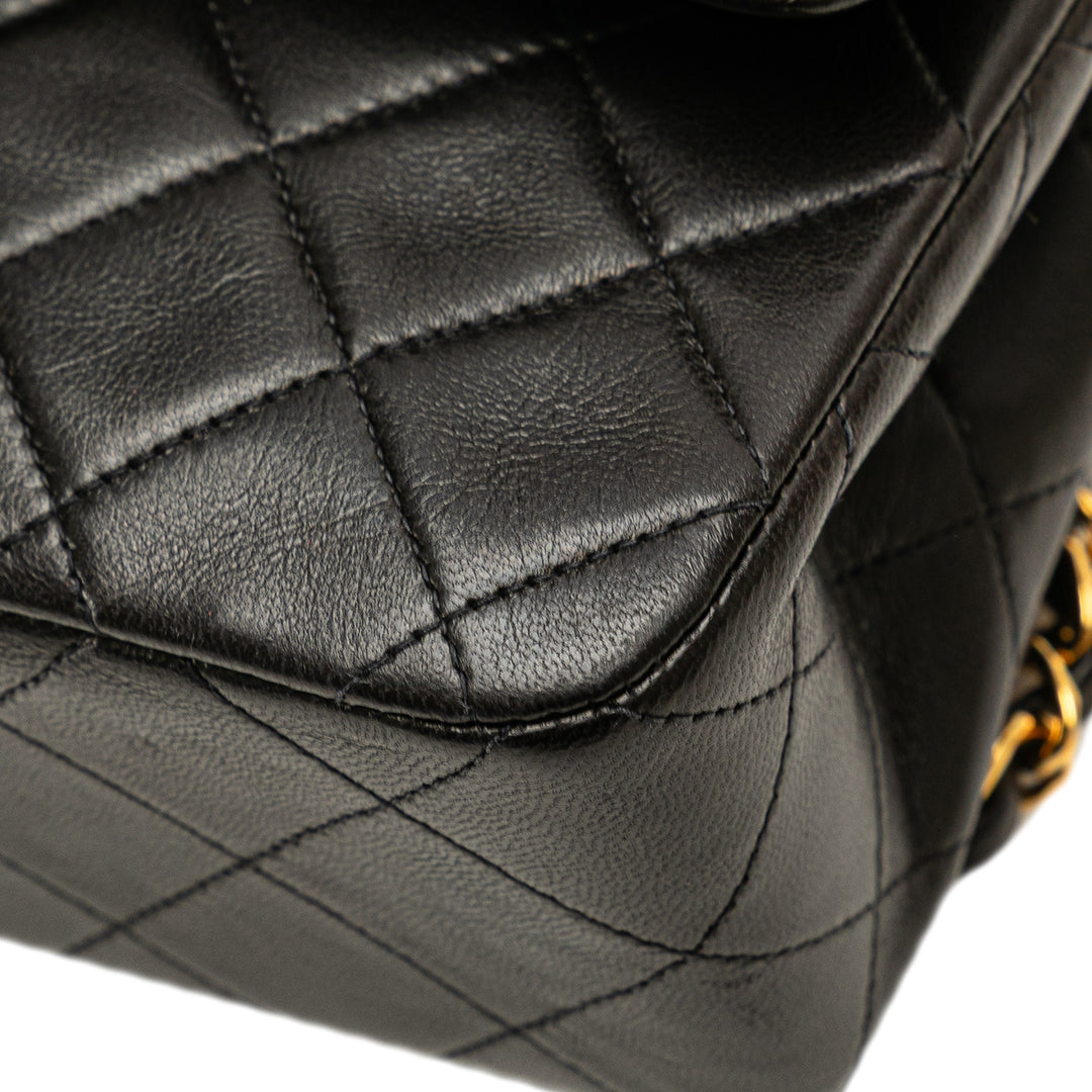 Small Classic Lambskin Double Flap Black - Gaby Paris