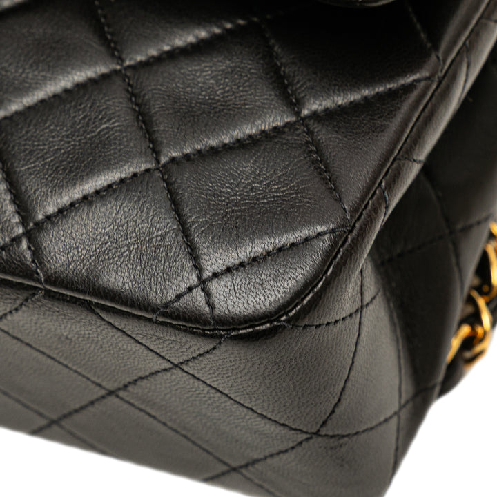 Small Classic Lambskin Double Flap Black - Gaby Paris