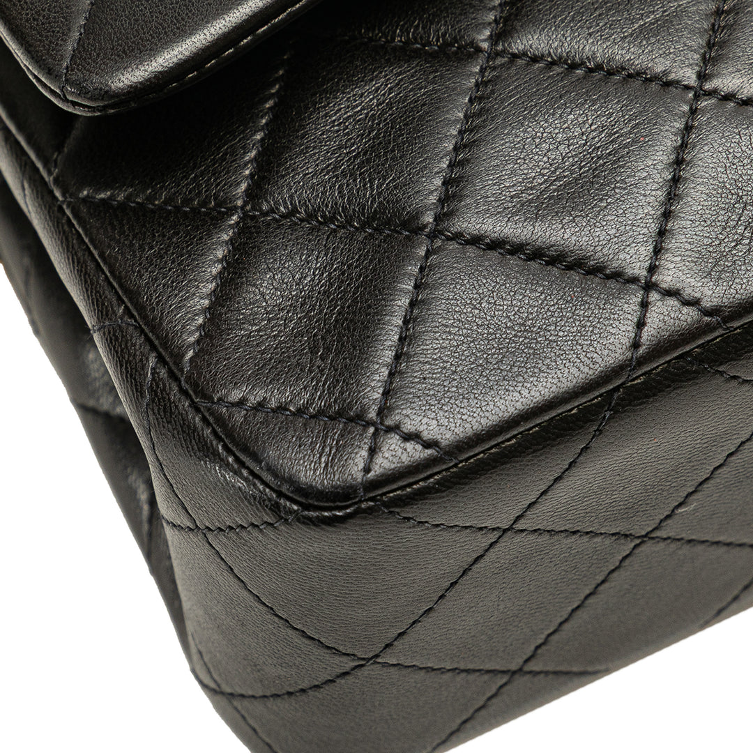 Small Classic Lambskin Double Flap Black - Gaby Paris