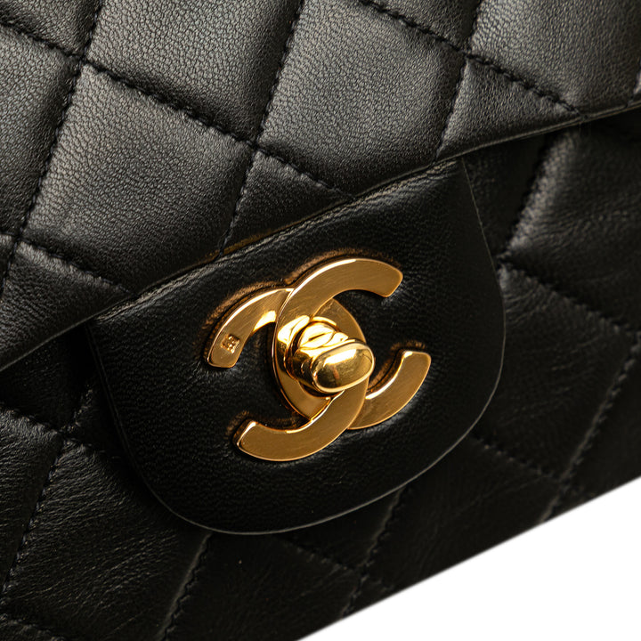 Small Classic Lambskin Double Flap Black - Gaby Paris