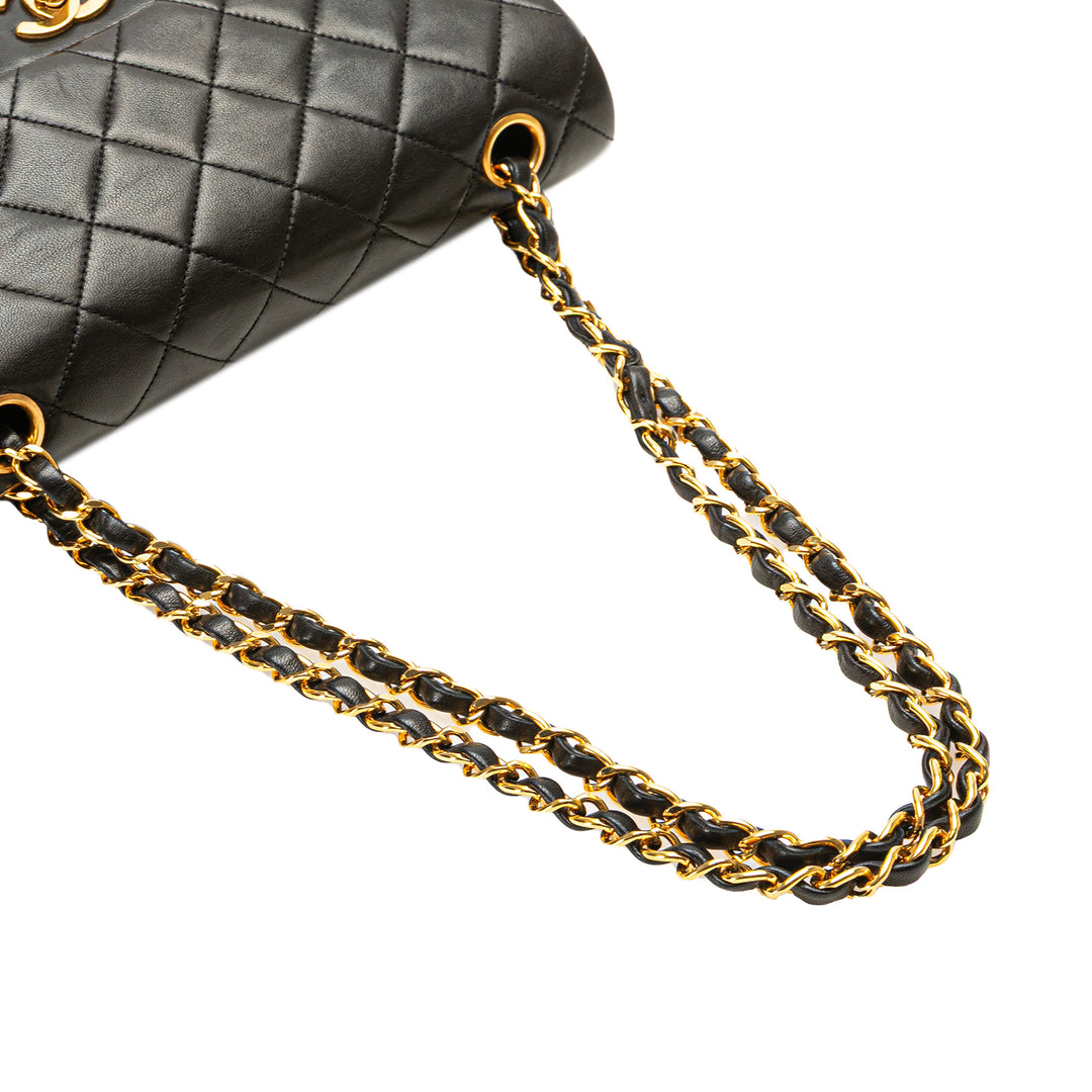 Small Classic Lambskin Double Flap Black - Gaby Paris