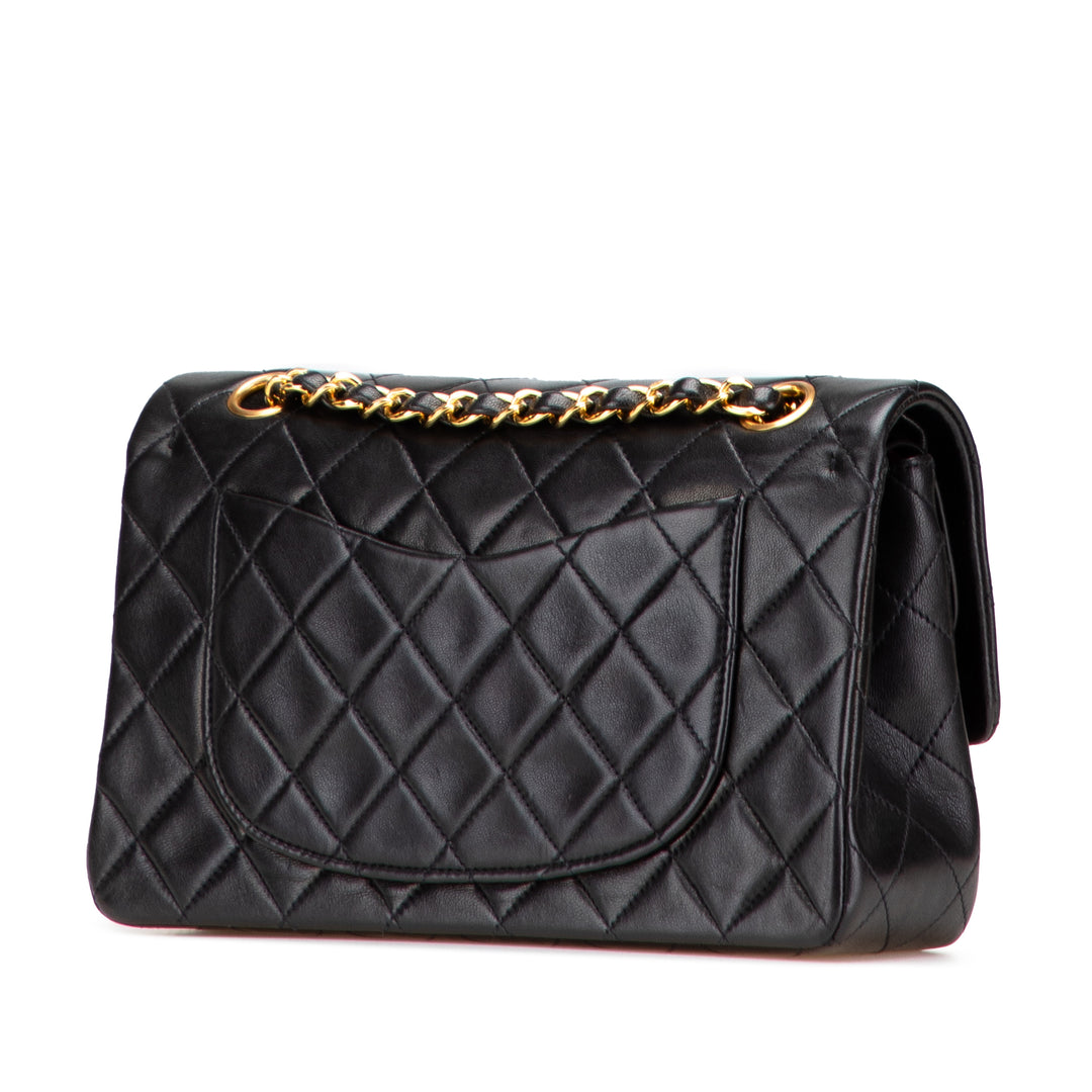 Small Classic Lambskin Double Flap Black - Gaby Paris