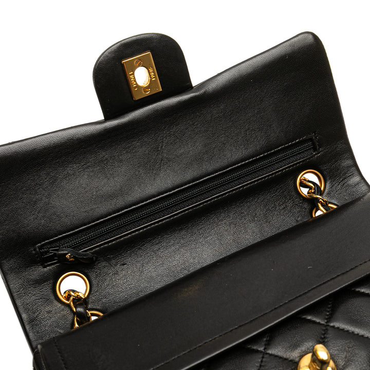 Small Classic Lambskin Double Flap Black - Gaby Paris