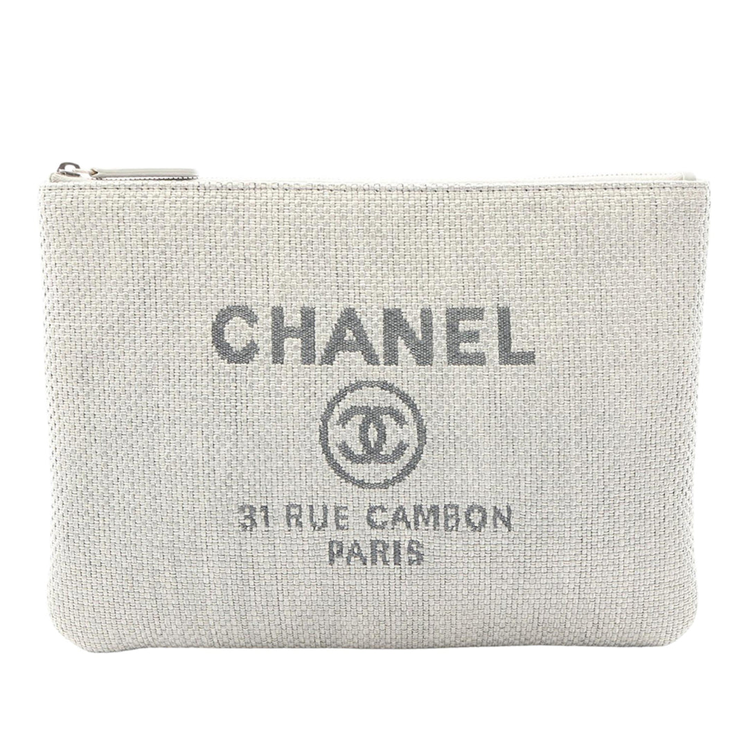 Chanel Pochette Deauville O Étui Tweed Grand Gris – vue principale – GABY PARIS